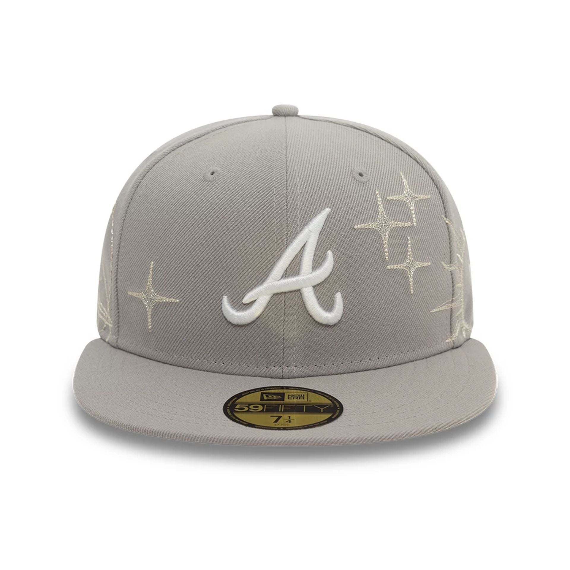 This is a Atlanta Braves MLB Zodiac Grey 59FIFTY Fitted Cap 2