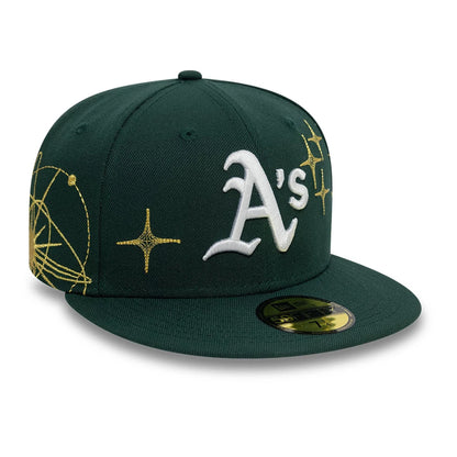 This is a Oakland Athletics MLB Zodiac Dark Green 59FIFTY Fitted Cap 4