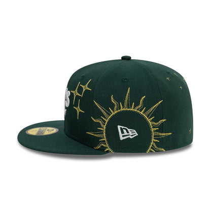 This is a Oakland Athletics MLB Zodiac Dark Green 59FIFTY Fitted Cap 7