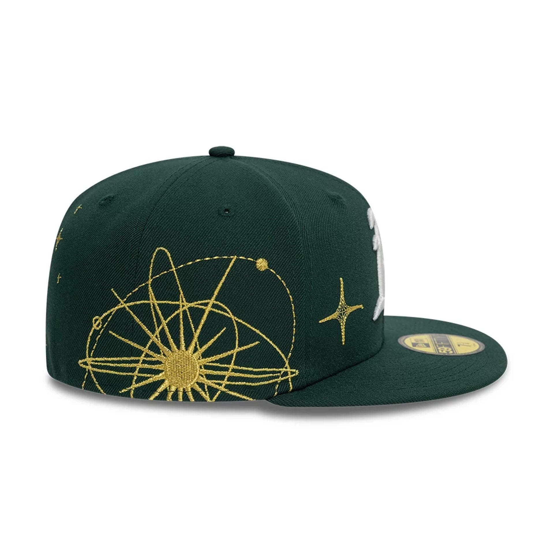 This is a Oakland Athletics MLB Zodiac Dark Green 59FIFTY Fitted Cap 6