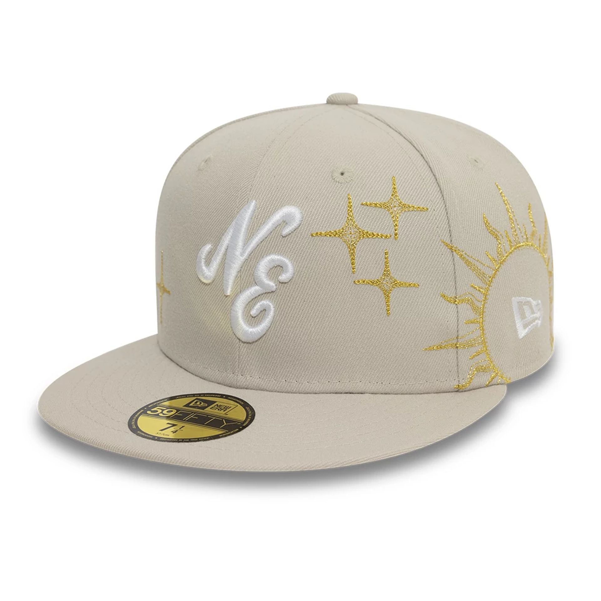 This is a New Era Zodiac Light Beige 59FIFTY Fitted Cap 1