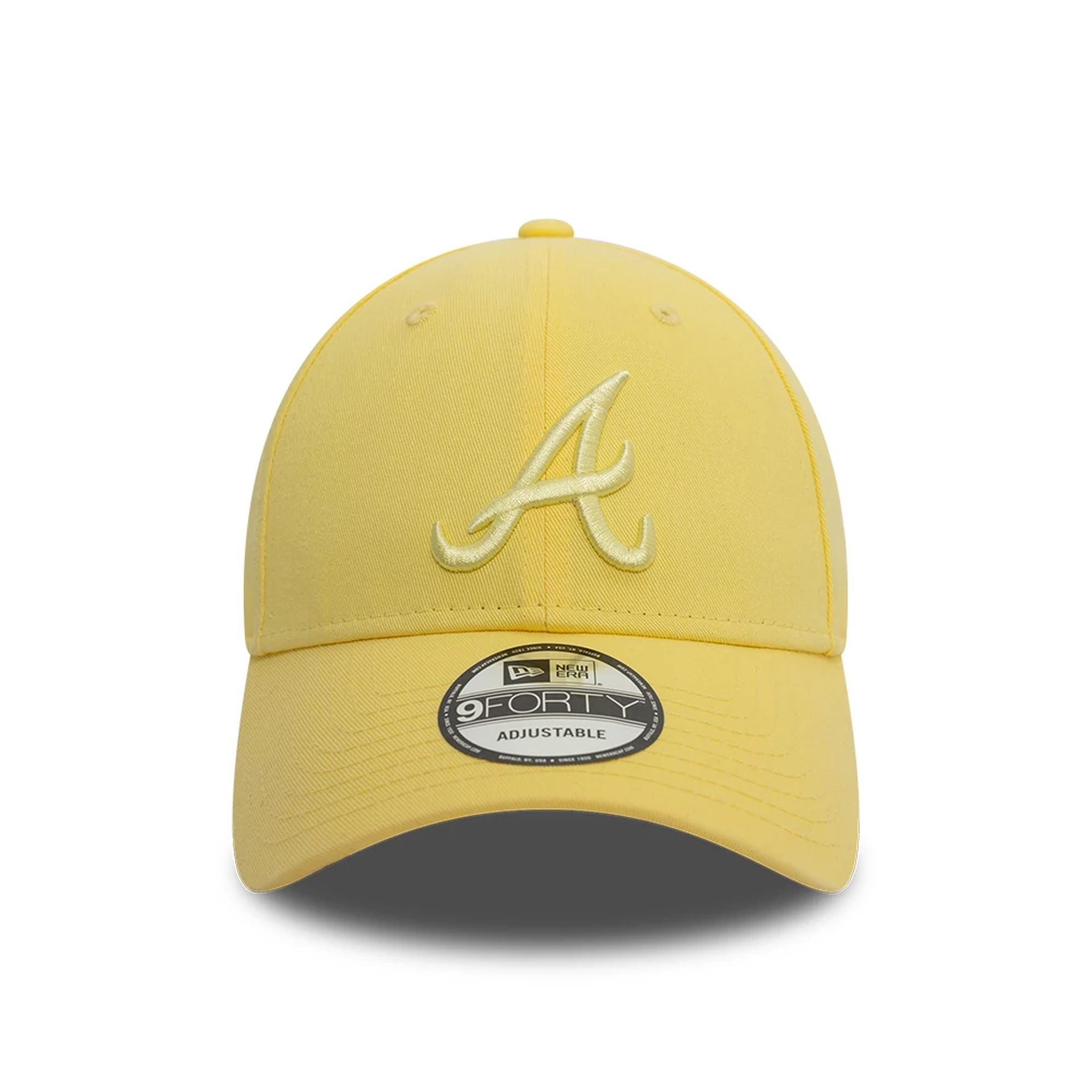 This is a Atlanta Braves MLB Washed Pastel Pastel Yellow 9FORTY Adjustable Cap 3