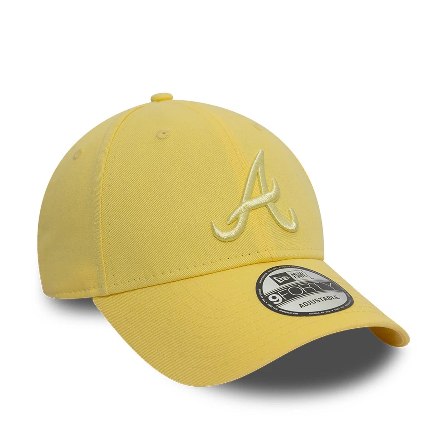 This is a Atlanta Braves MLB Washed Pastel Pastel Yellow 9FORTY Adjustable Cap 4