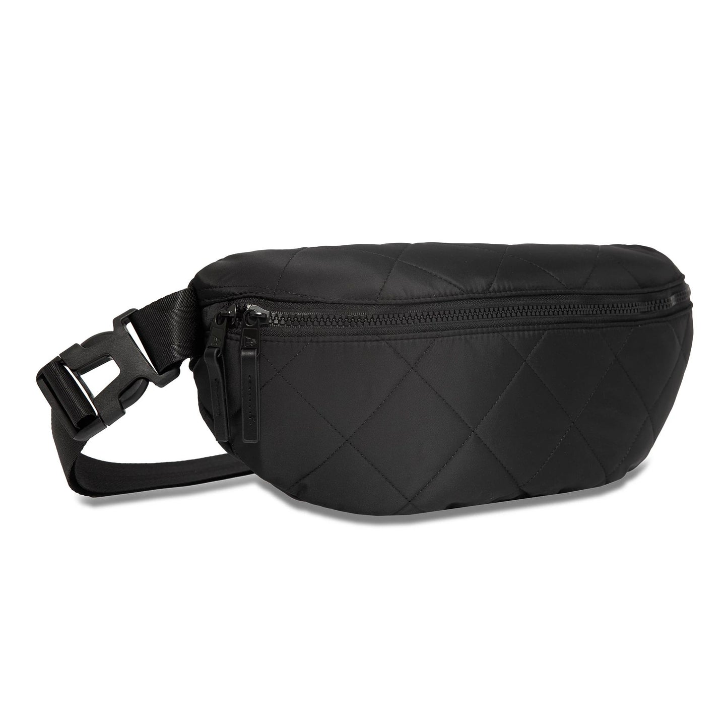 This is a New Era Quilted Black Waist Bag 3