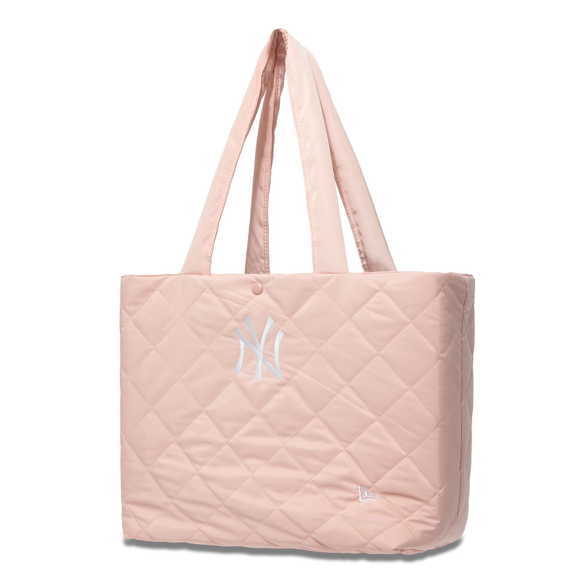 This is a New York Yankees Quilted Pastel Pink Tote Bag 1