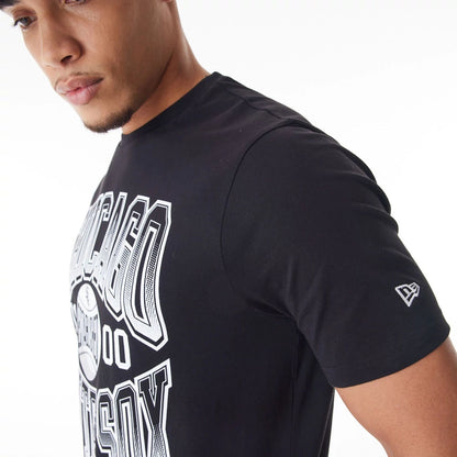 The Male model is wearing Chicago White Sox MLB Gradient Graphic Black T-Shirt  5