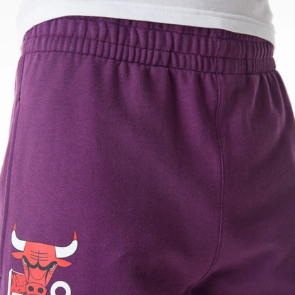 The Male model is wearing Chicago Bulls NBA Graphic Dark Purple Joggers  8