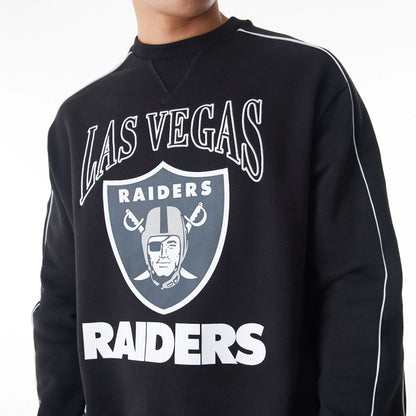 The Male model is wearing Las Vegas Raiders NFL Graphic Black Crew Neck Sweater  2