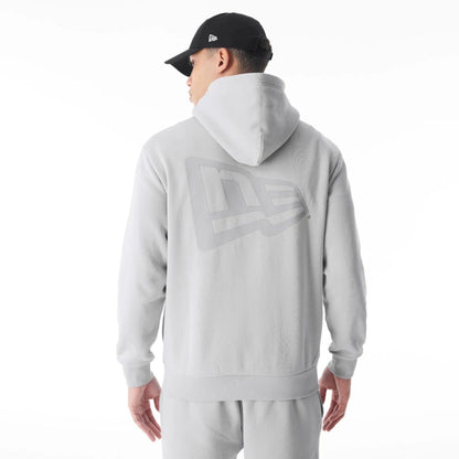 The Male model is wearing  New Era Flag Grey Oversized Pullover Hoodie  5