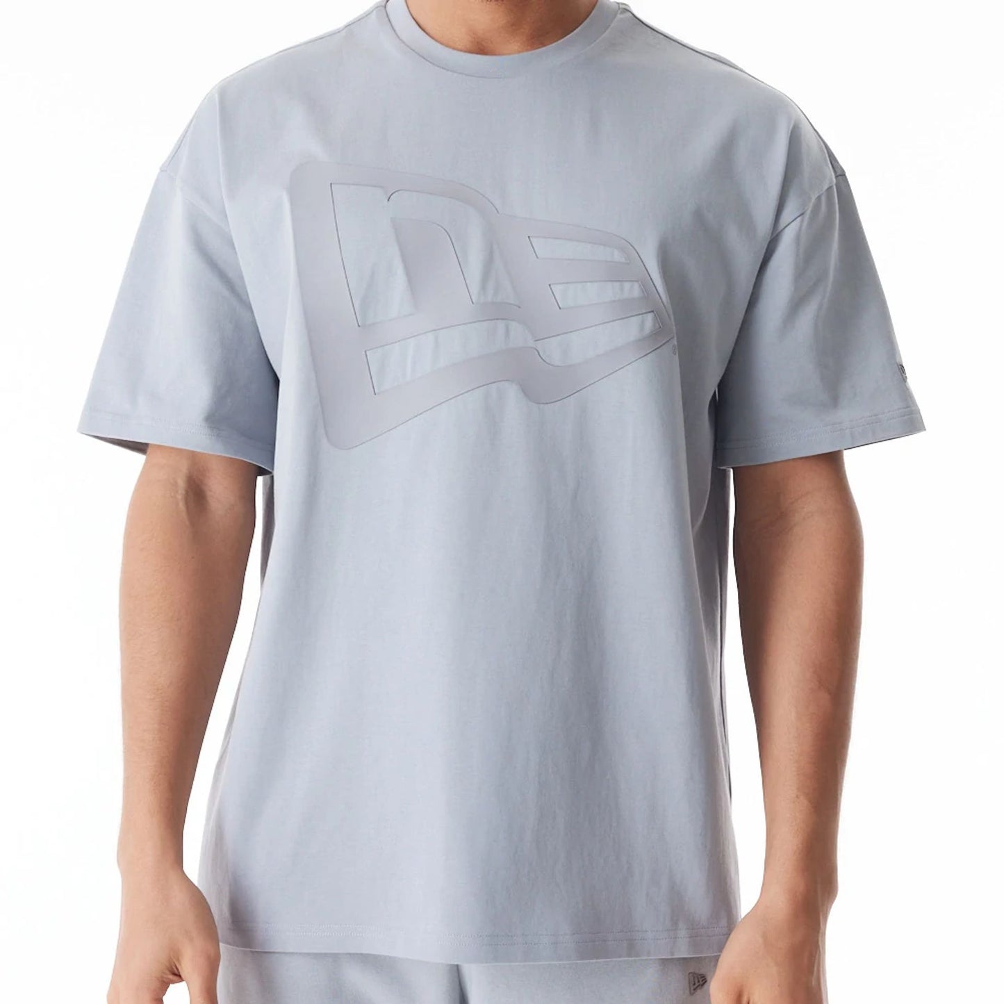 The Male model is wearing  New Era Flag Grey Oversized T-Shirt  3