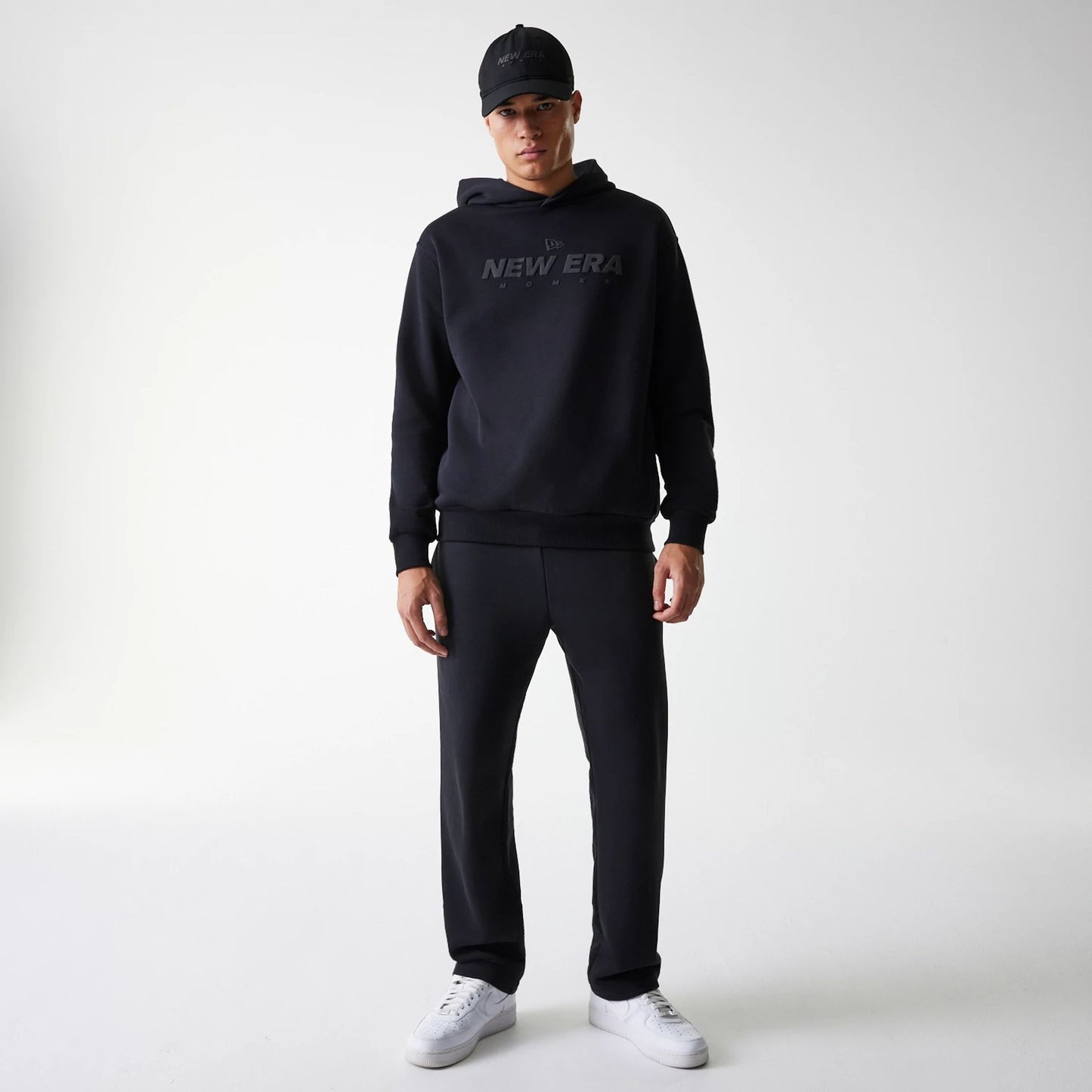 The Male model is wearing  New Era Black Straight Leg Joggers  3