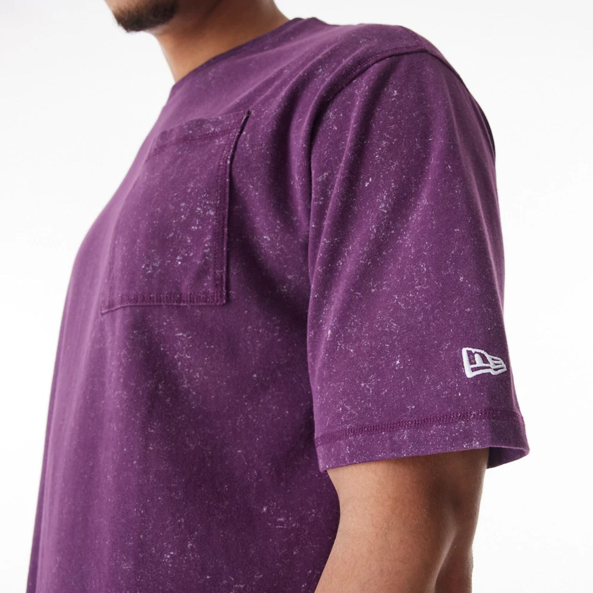 The Male model is wearing  New Era Wash Dark Purple Oversized T-Shirt  6