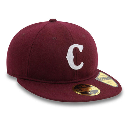 This is a Cincinnati Reds MLB Cooperstown Script Dark Purple Retro Crown 59FIFTY Fitted Cap 4