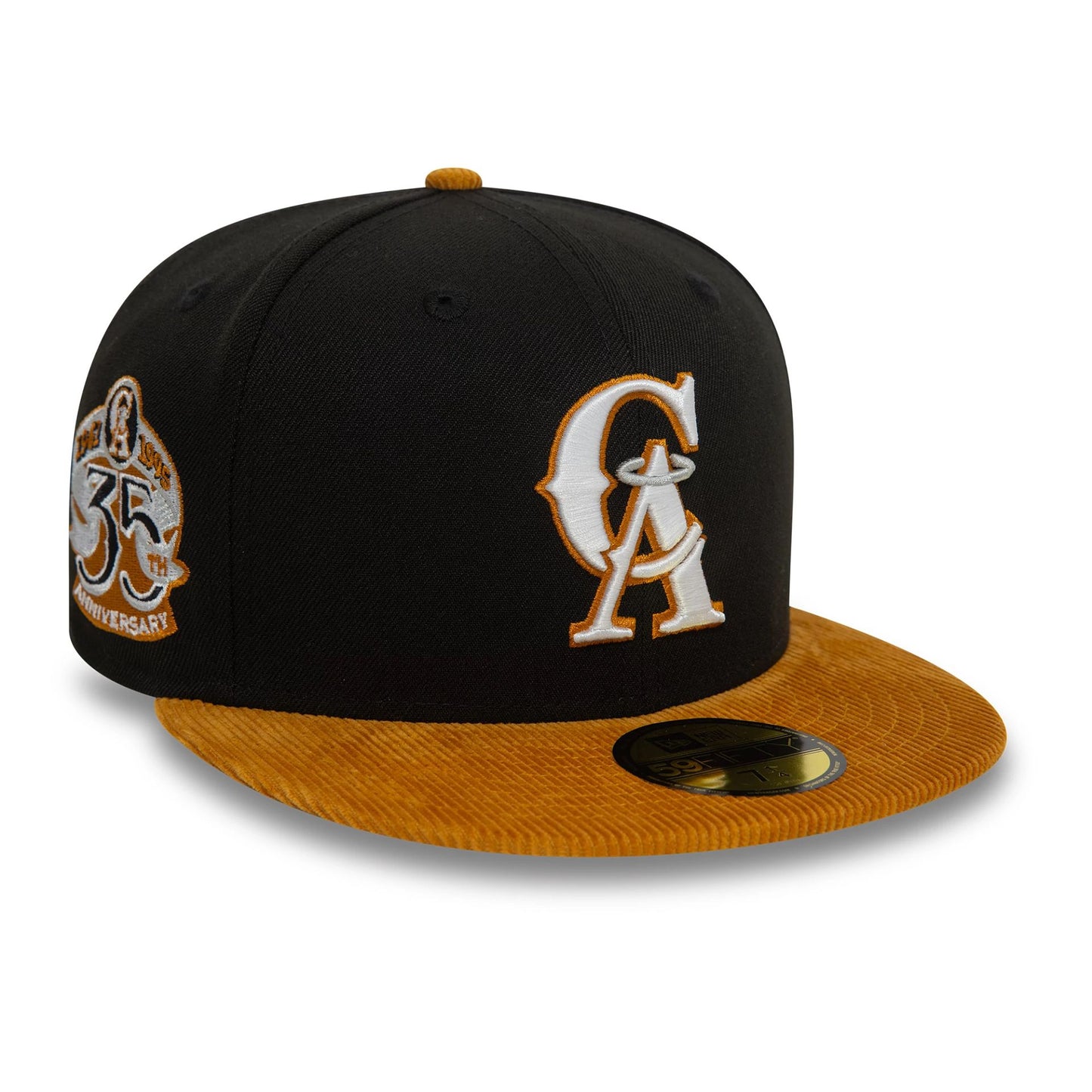 This is a LA Angels Contrast Cord Black 59FIFTY Fitted Cap 1