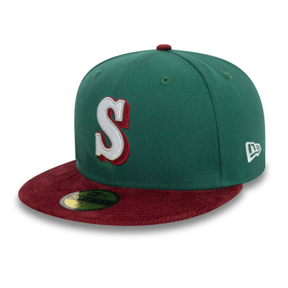 This is a Seattle Mariners Contrast Cord Dark Green 59FIFTY Fitted Cap 4