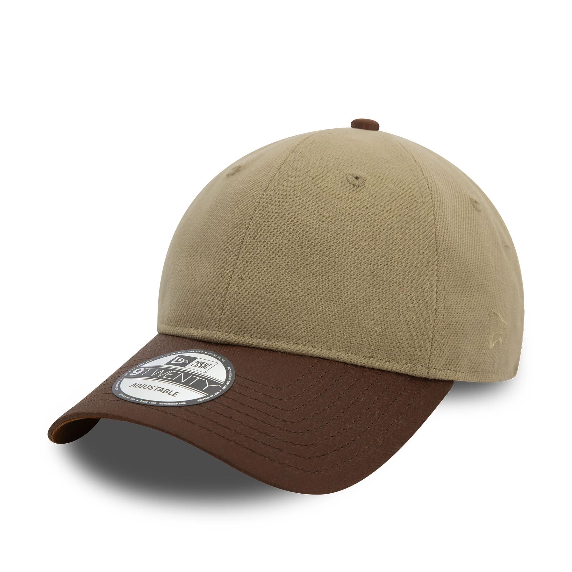 This is a  New Era Image Heavy Twill Beige 9TWENTY Adjustable Cap 1