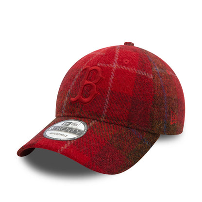 This is a Boston Red Sox Image Harris Tweed® Dark Red 9TWENTY Adjustable Cap 1