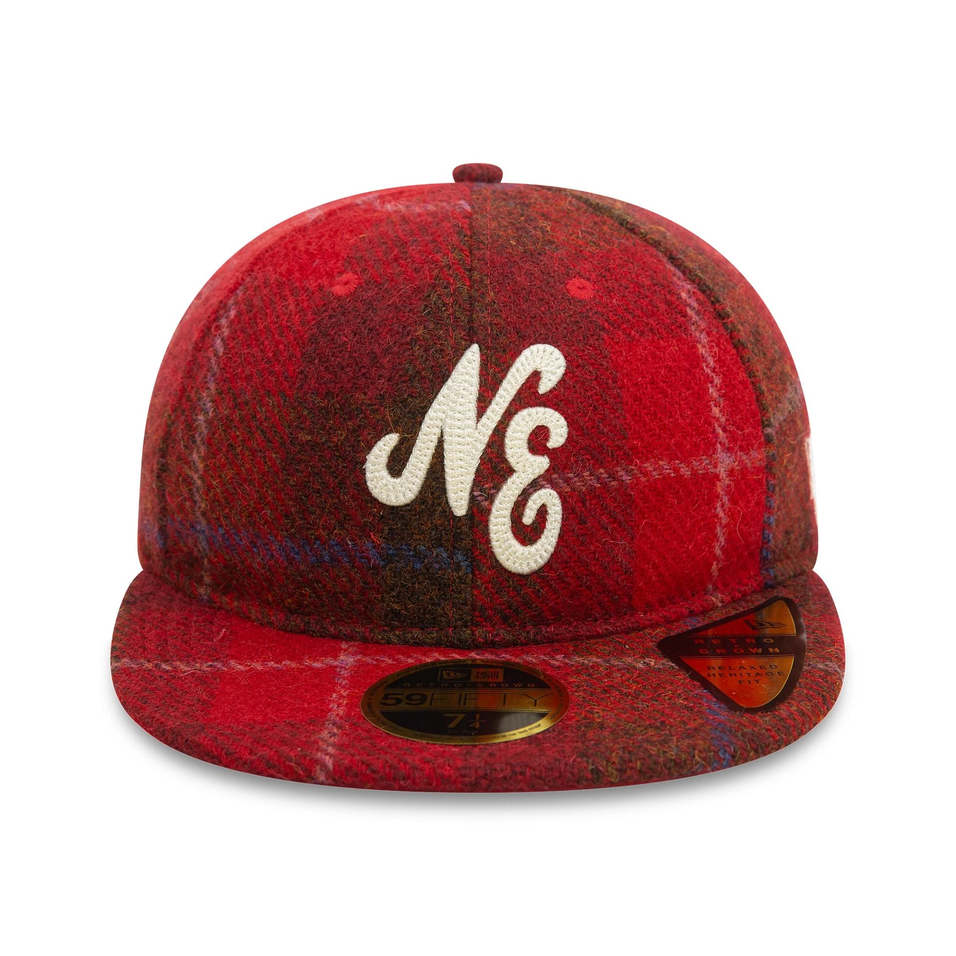 This is a New Era Image Harris Tweed® Dark Red Retro Crown 59FIFTY Fitted Cap 2