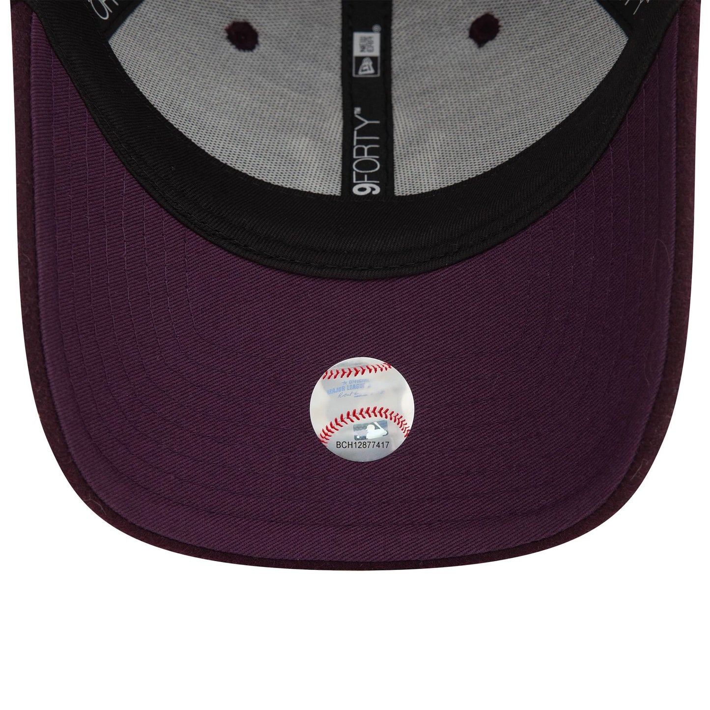 This is a New York Yankees Melton Wool Purple 9FORTY Adjustable Cap 5