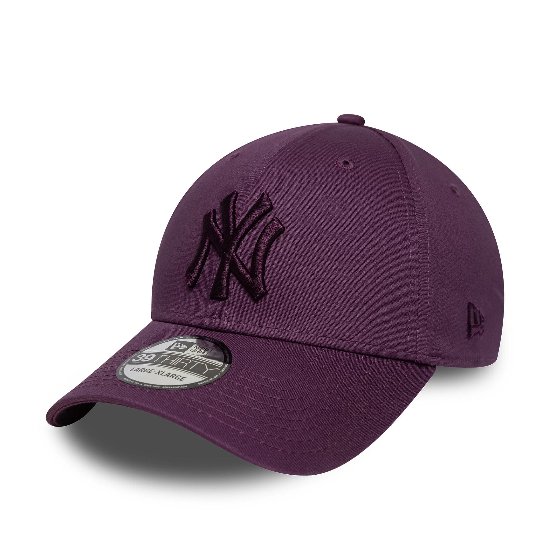 This is a New York Yankees League Essential Dark Purple 39THIRTY Stretch Fit Cap 1