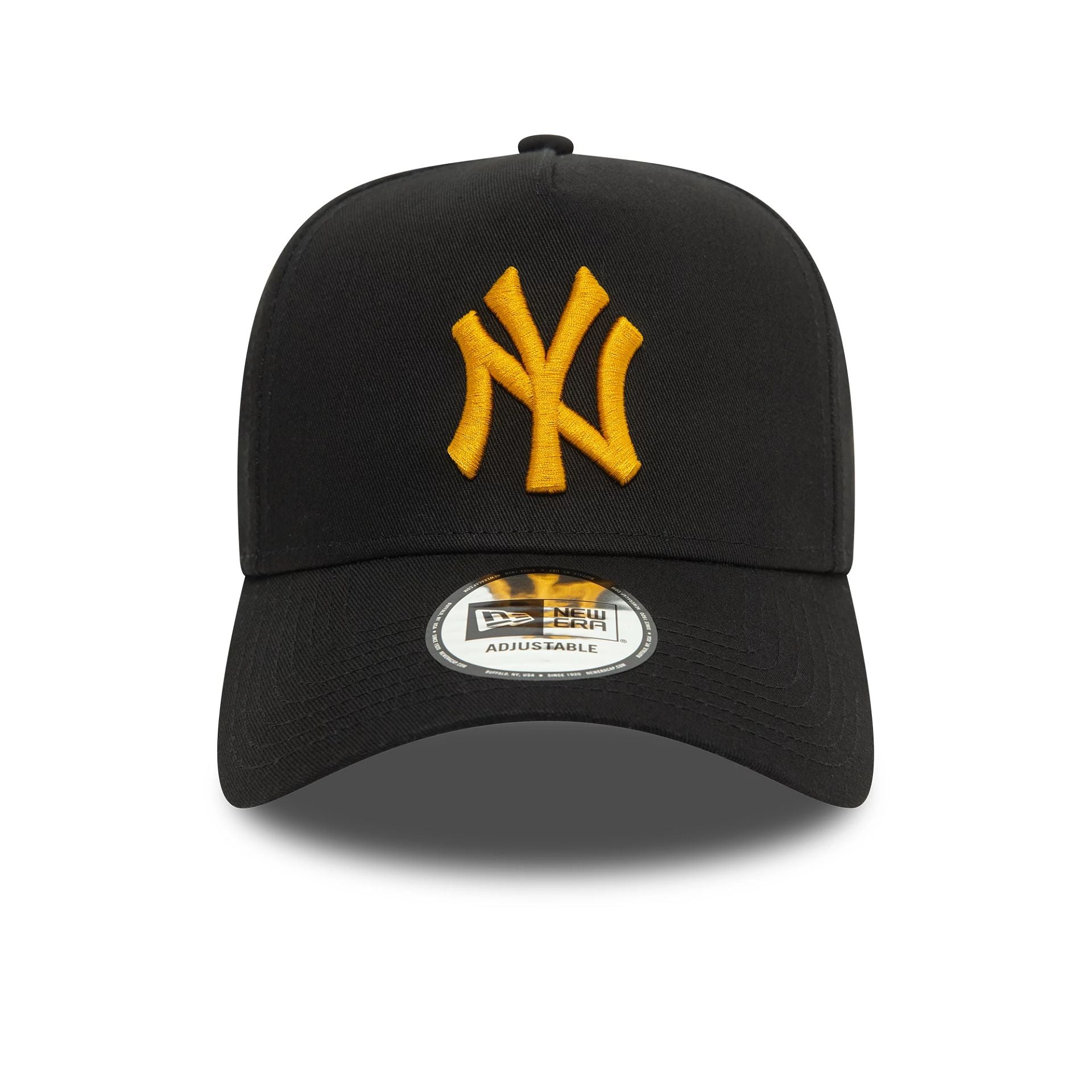 This is a New York Yankees League Essential Black 9FORTY E-Frame Trucker Cap 2