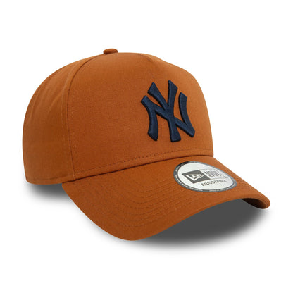 This is a New York Yankees League Essential Brown 9FORTY E-Frame Trucker Cap 3