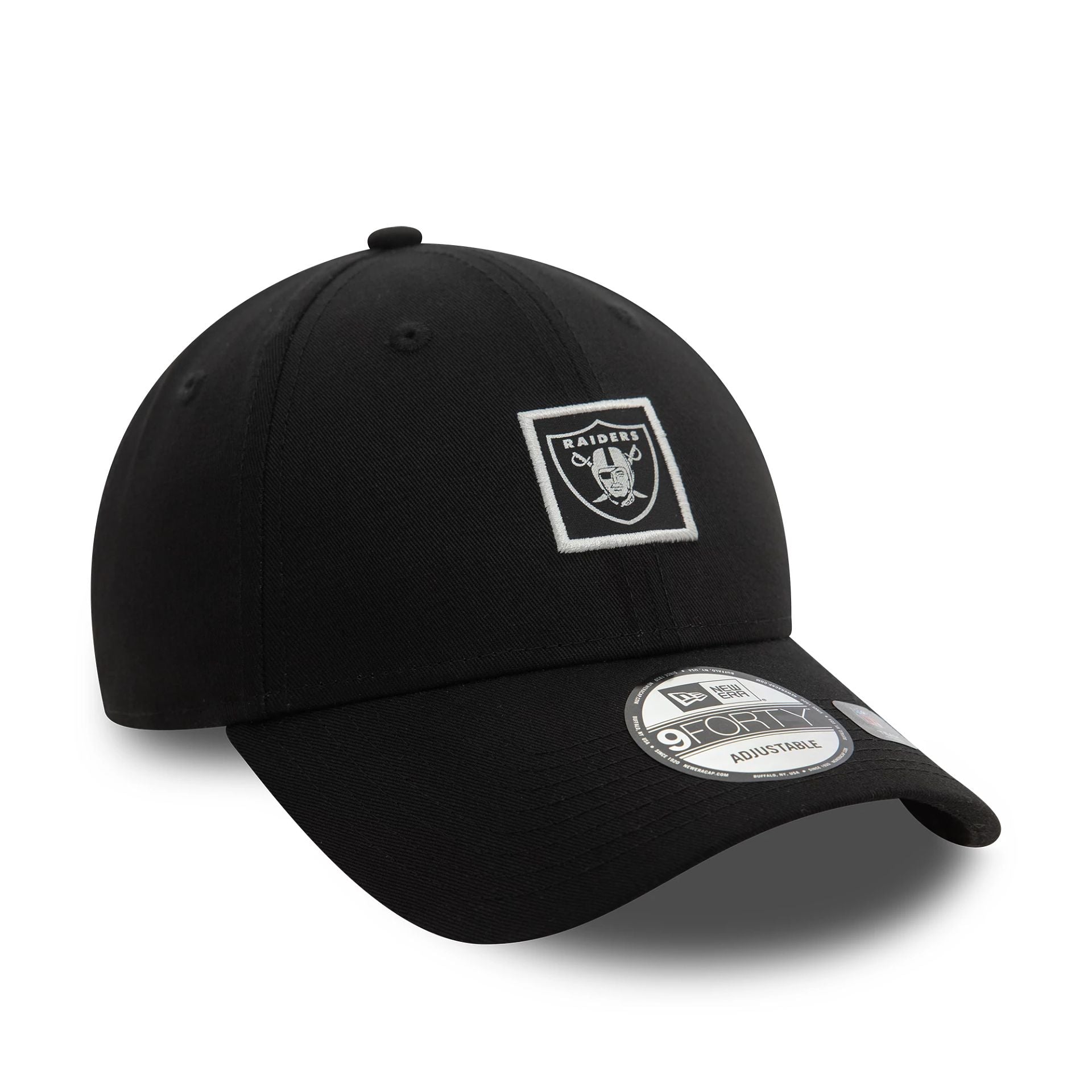 This is a Las Vegas Raiders Metallic Patch Black 9FORTY Adjustable Cap 3