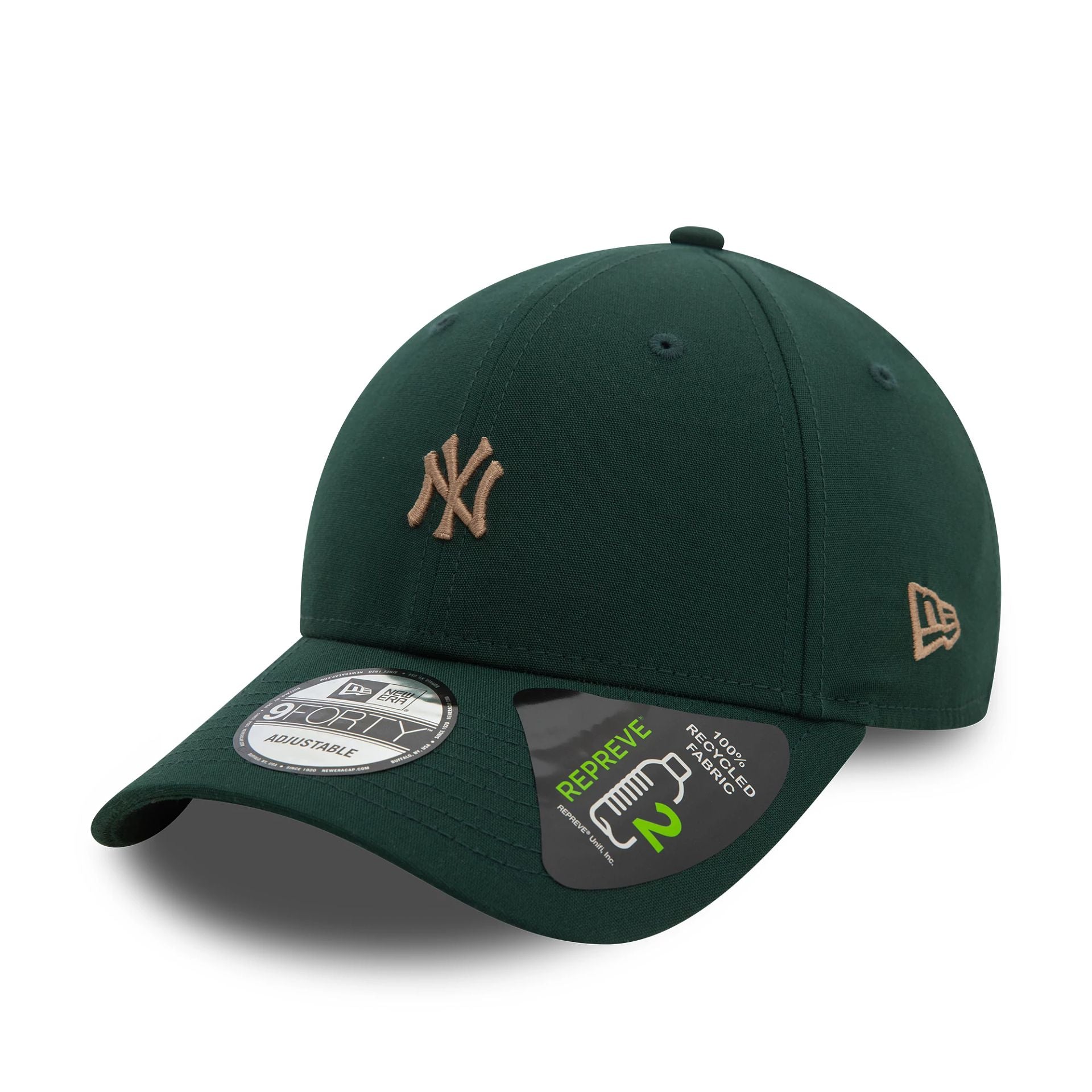 This is a New York Yankees Repreve® Mini Logo Dark Green 9FORTY Adjustable Cap 1