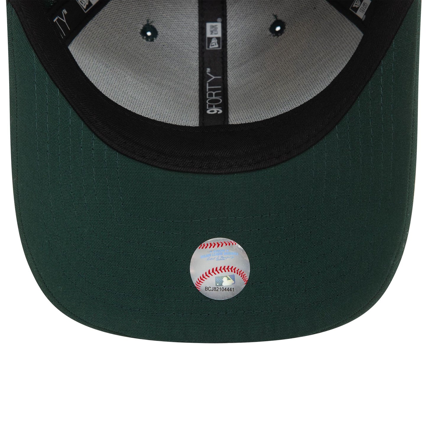 This is a New York Yankees Repreve® Mini Logo Dark Green 9FORTY Adjustable Cap 5