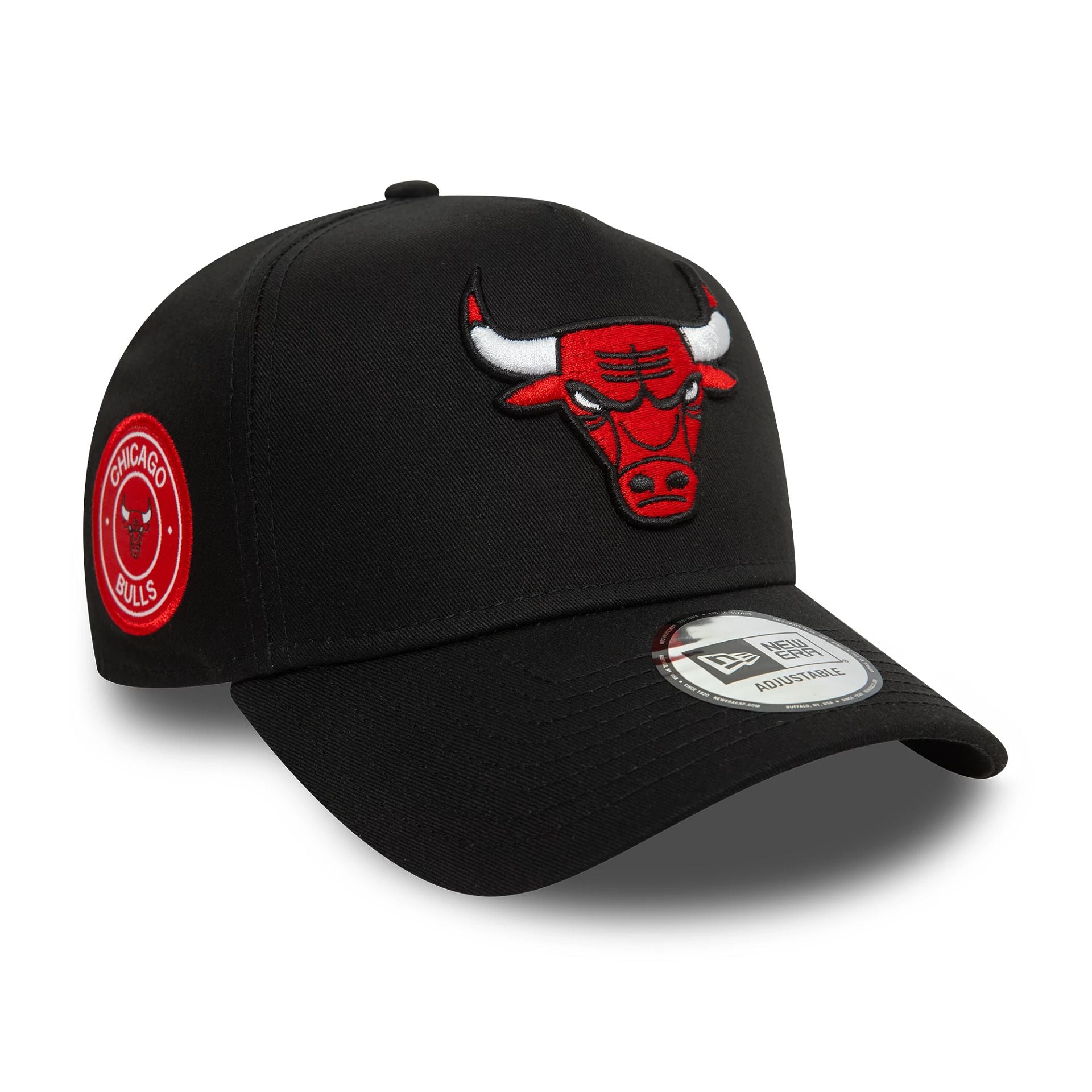 This is a Chicago Bulls Patch Black 9FORTY E-Frame Cap 1