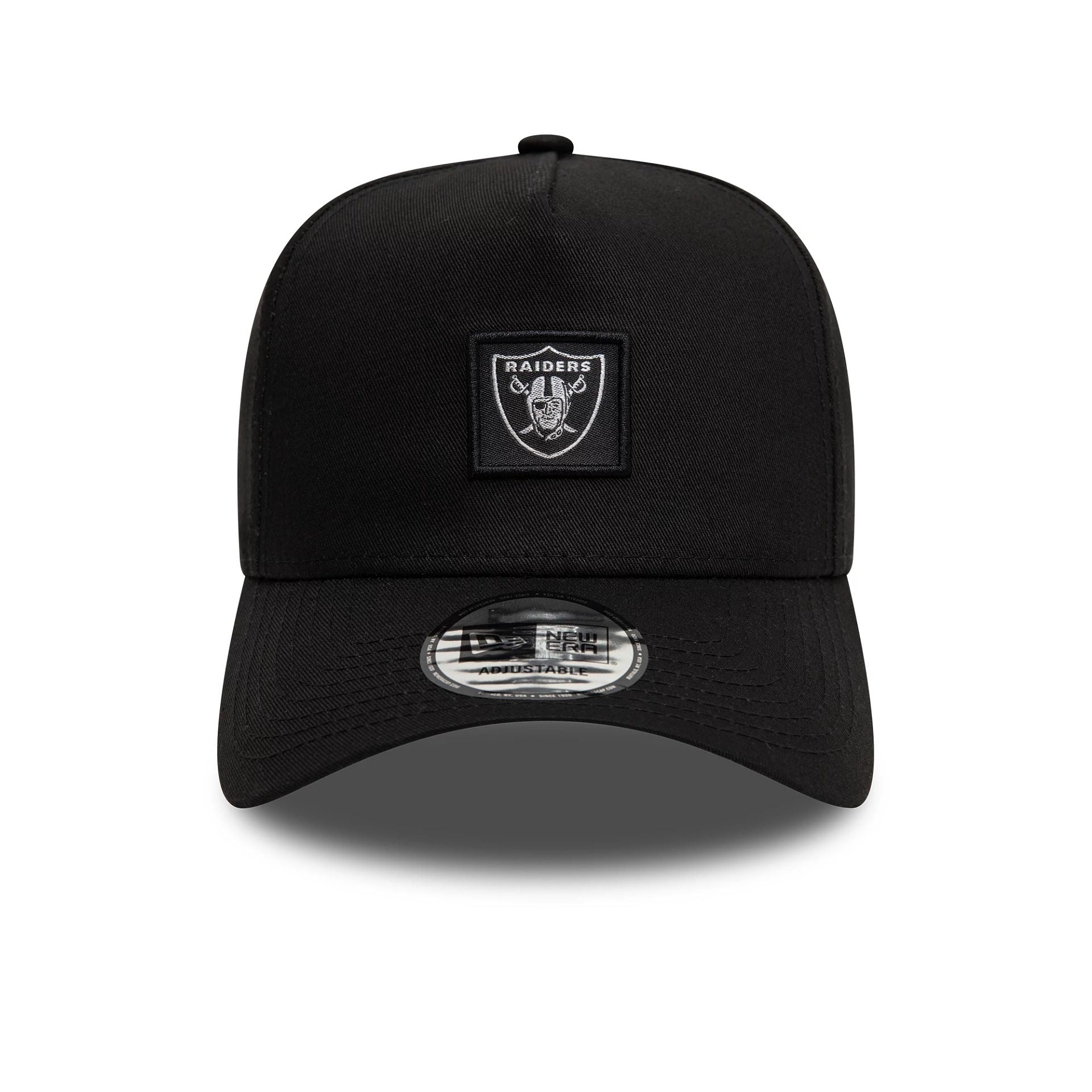 This is a Las Vegas Raiders Metallic Patch Black 9FORTY E-Frame Cap 2