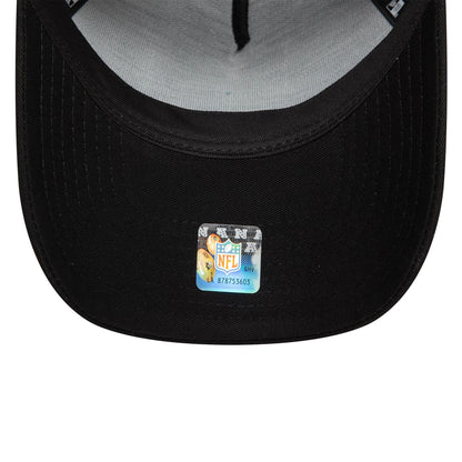 This is a Las Vegas Raiders Metallic Patch Black 9FORTY E-Frame Cap 5