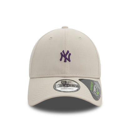 This is a New York Yankees Repreve® Mini Logo Light Beige 9FORTY Adjustable Cap 2