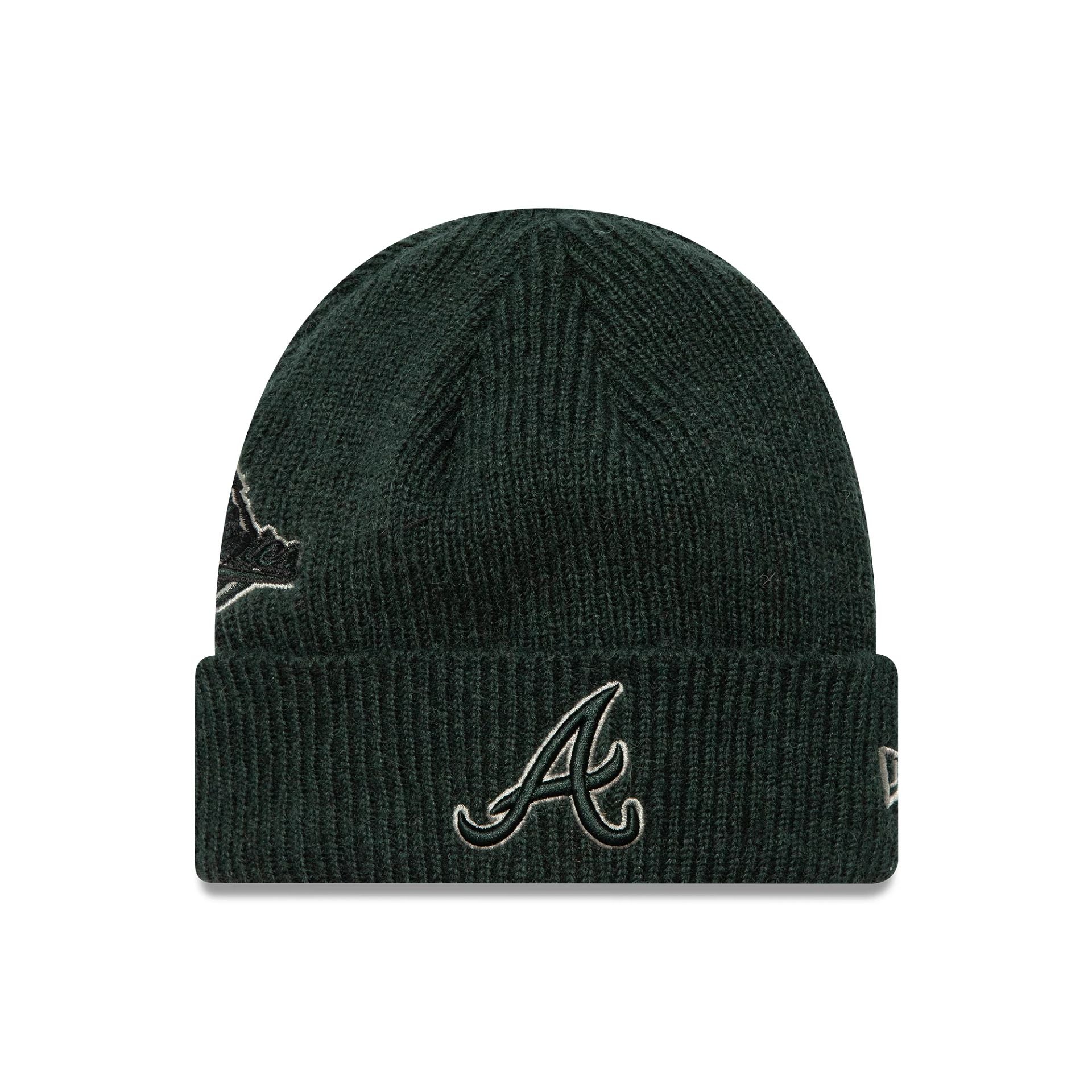 This is a Atlanta Braves World Series Patch Dark Green Cuff Knit Beanie Hat 1