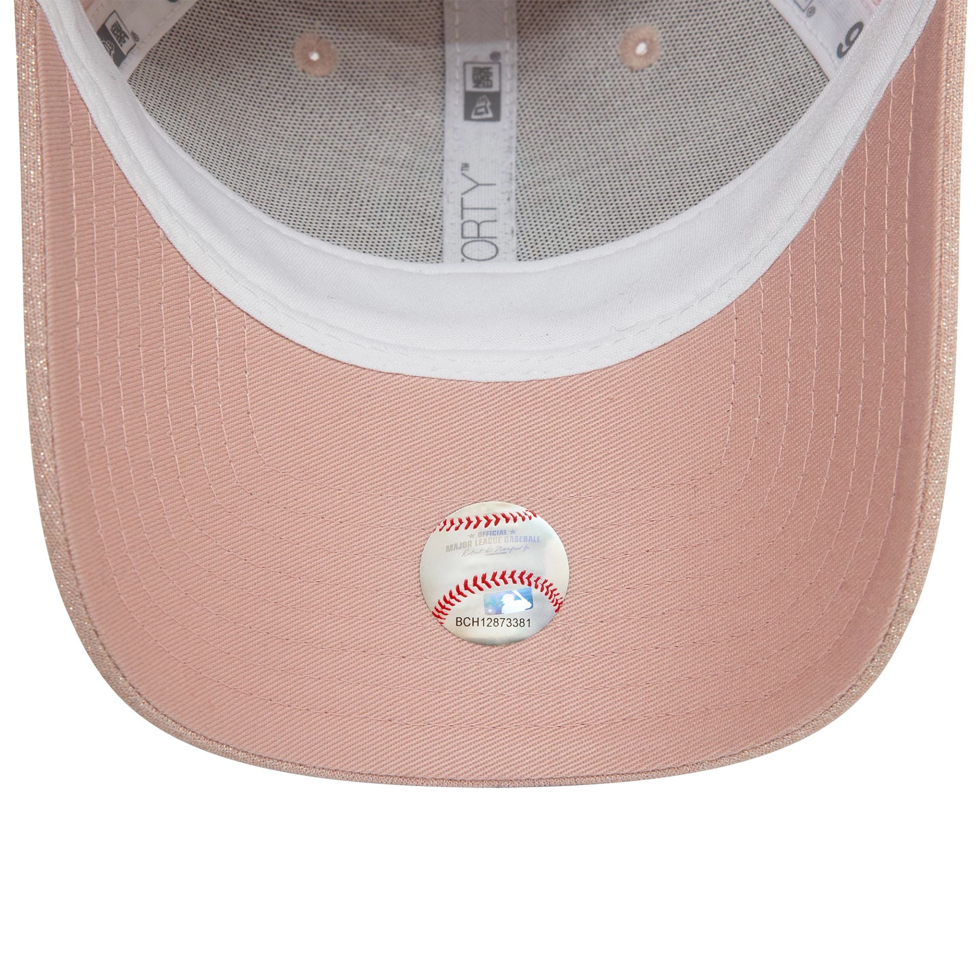 This is a New York Yankees Womens Glitter Pastel Pink 9FORTY Adjustable Cap 5