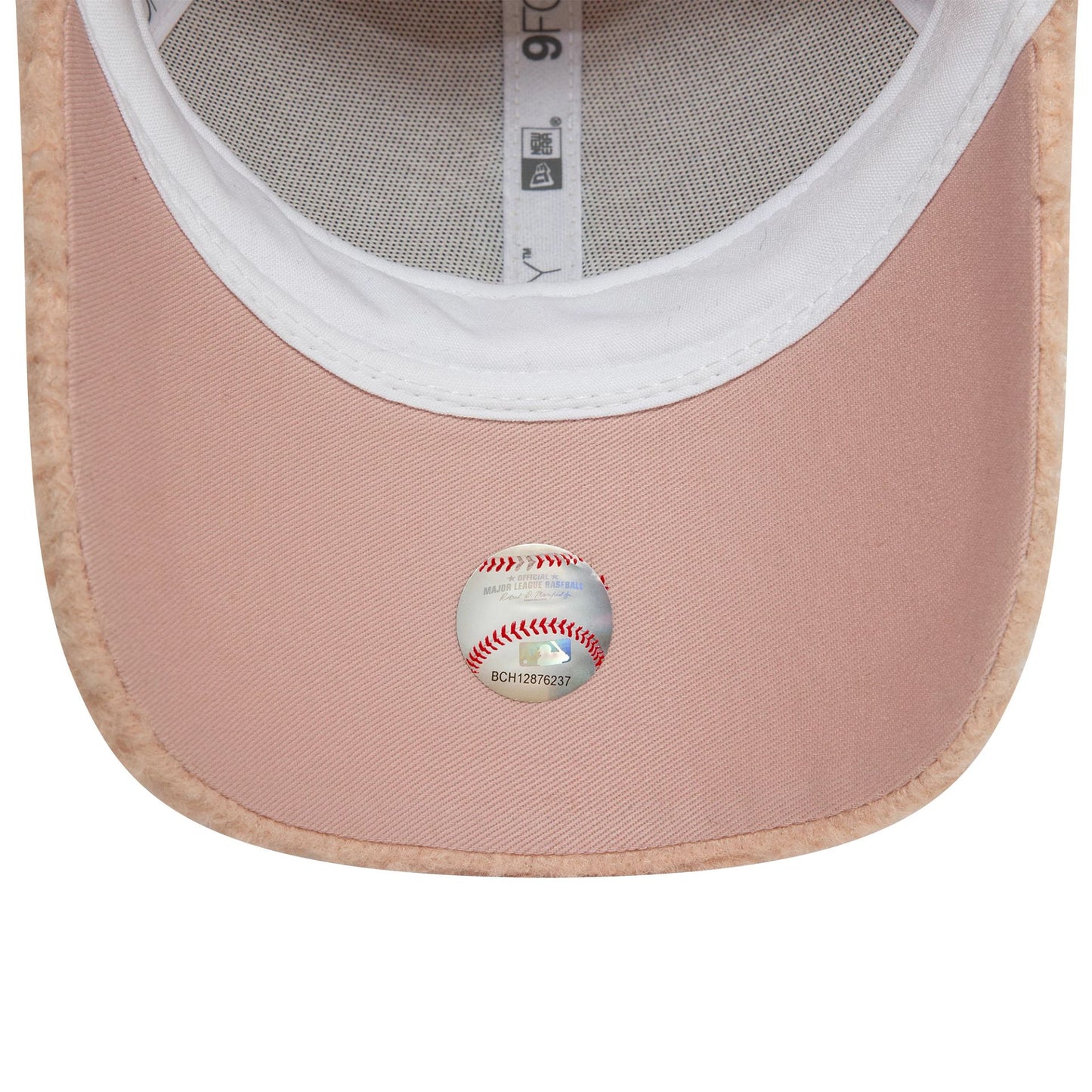 This is a New York Yankees Womens Borg Pastel Pink 9FORTY Adjustable Cap 5