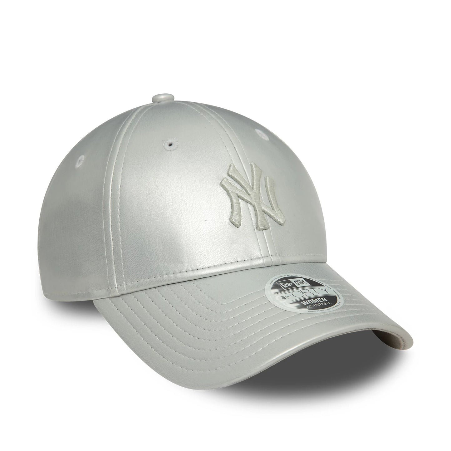 This is a New York Yankees Womens Midi PU Silver 9FORTY Adjustable Cap 3