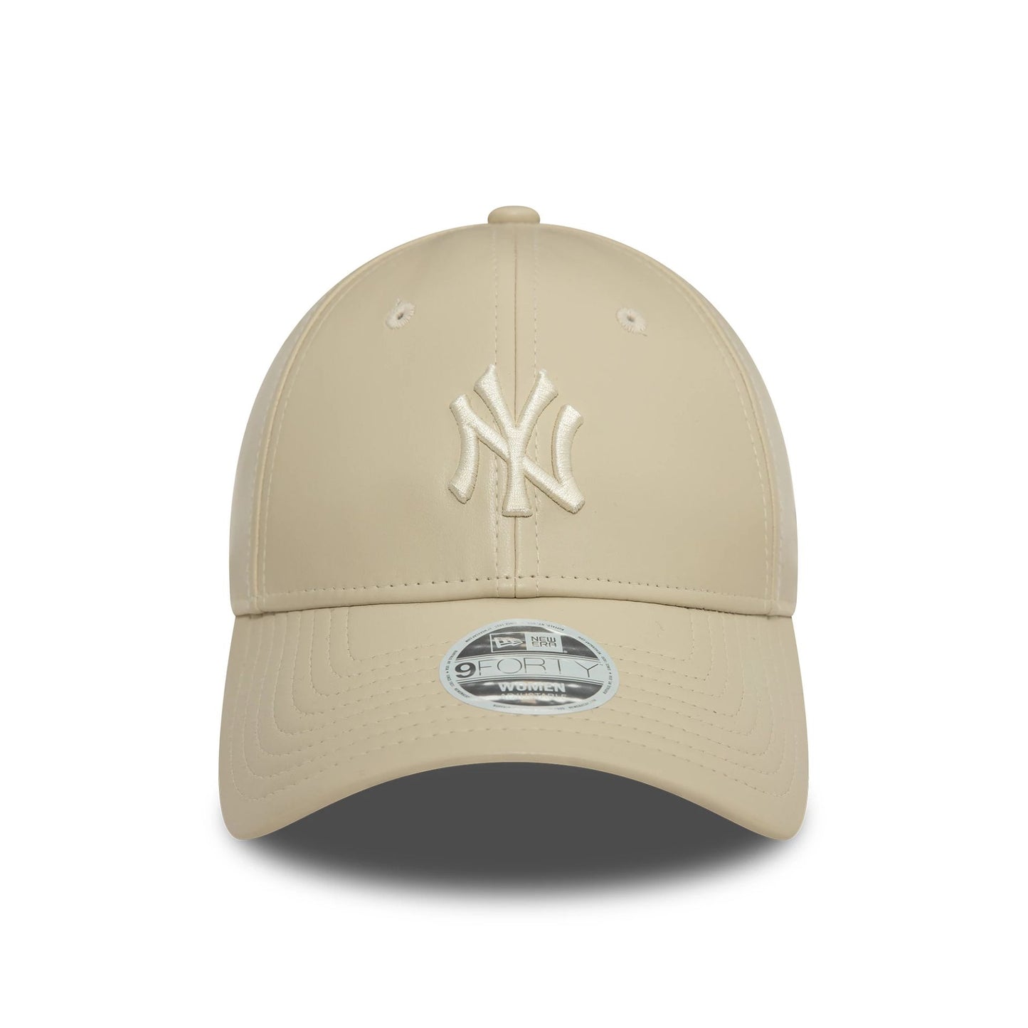 This is a New York Yankees Womens Midi PU Light Beige 9FORTY Adjustable Cap 2