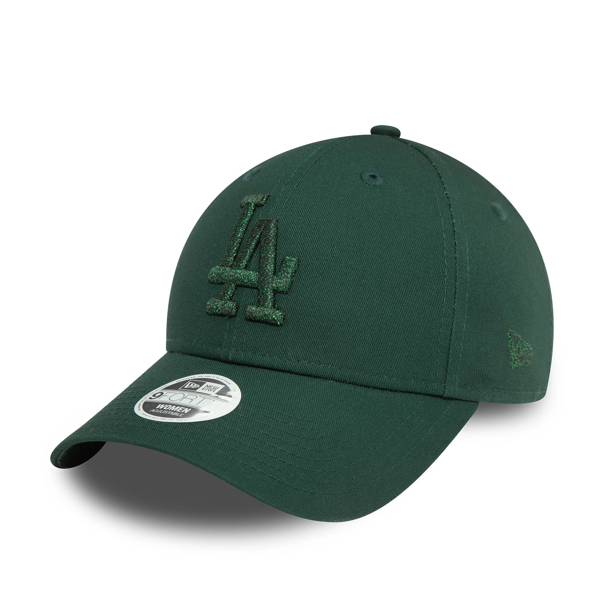 This is a LA Dodgers Womens Metallic Dark Green 9FORTY Adjustable Cap 1