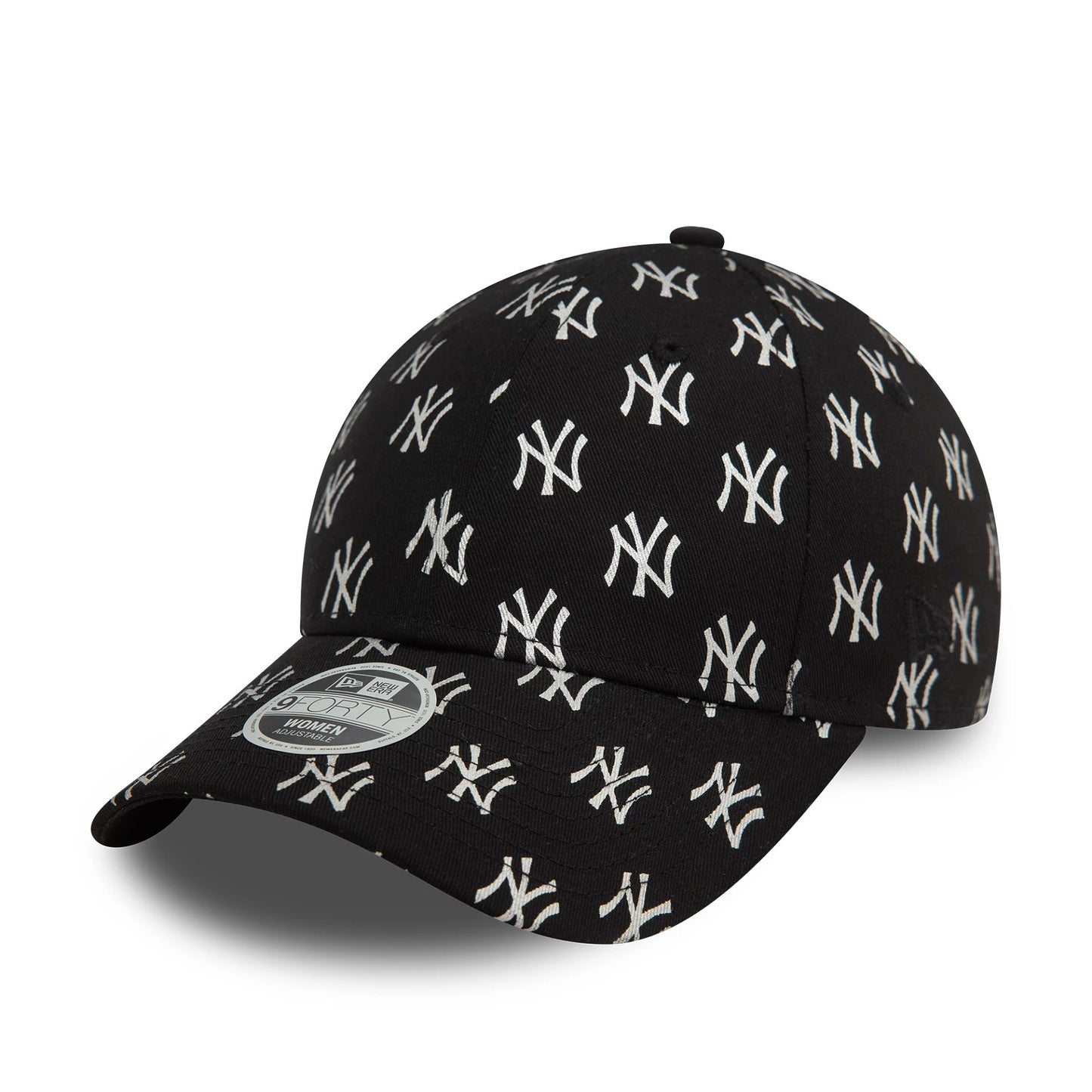 This is a New York Yankees Womens Metallic Mono Black 9FORTY Adjustable Cap 1