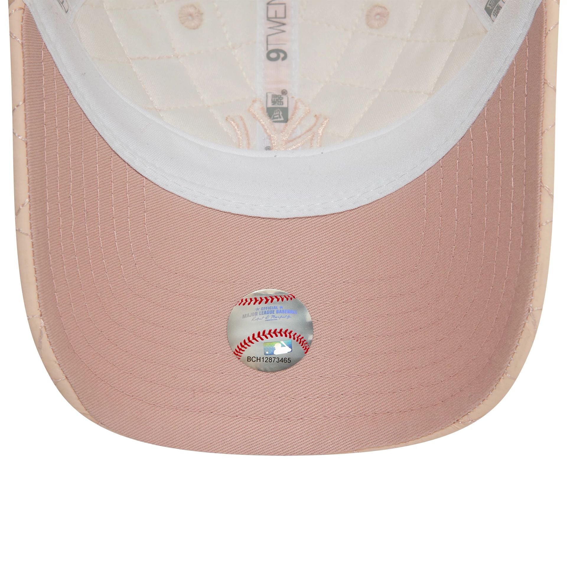 This is a New York Yankees Womens Padded Pastel Pink 9TWENTY Adjustable Cap 5