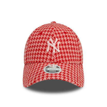 This is a New York Yankees Womens Houndstooth Pastel Pink 9FORTY Adjustable Cap 2