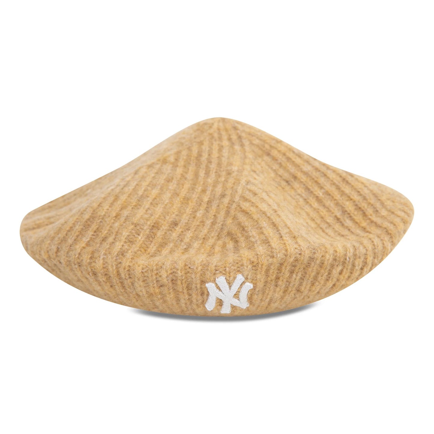 This is a New York Yankees Womens Knitted Beige Beret 2