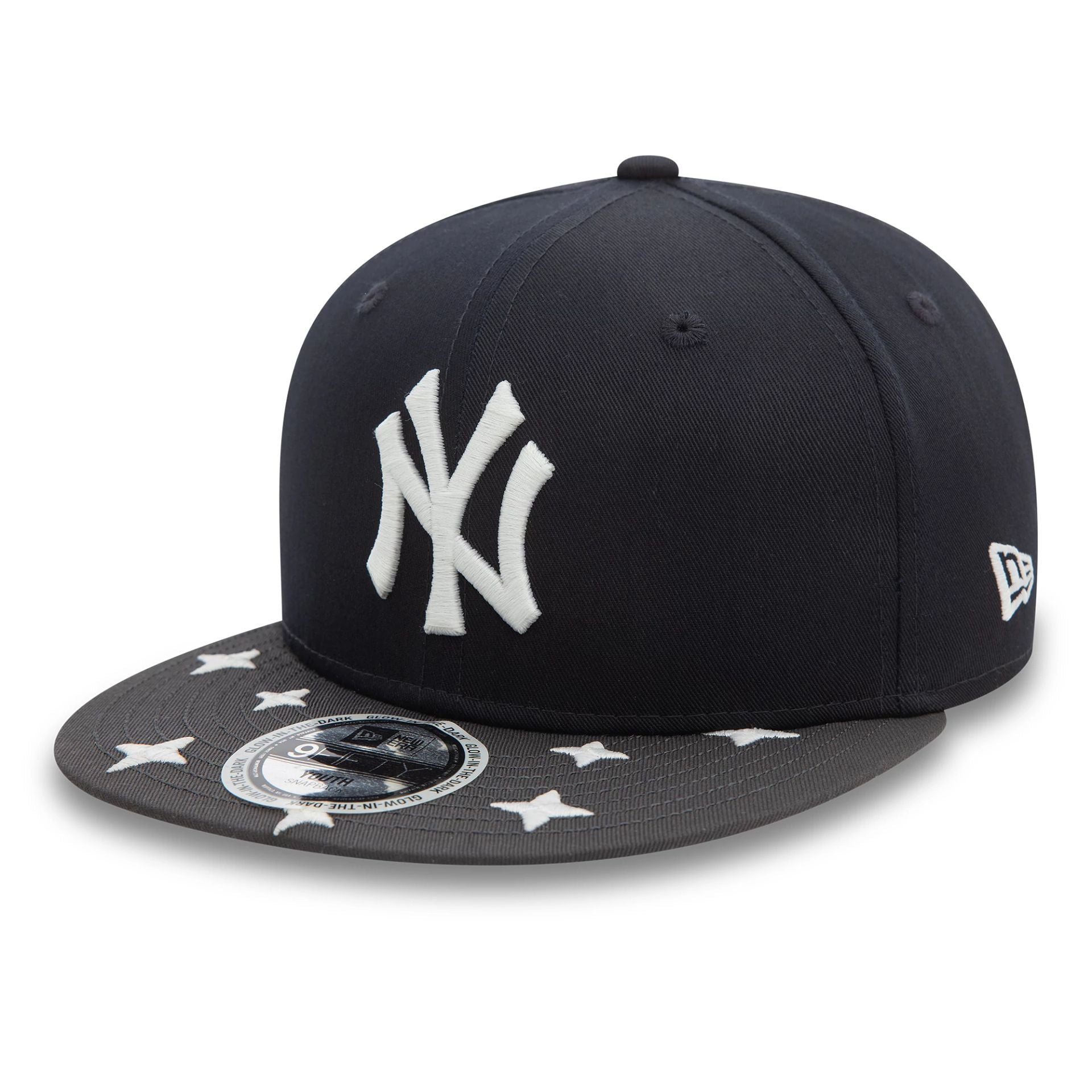 This is a New York Yankees Youth Glow In The Dark Navy 9FIFTY Snapback Cap 1