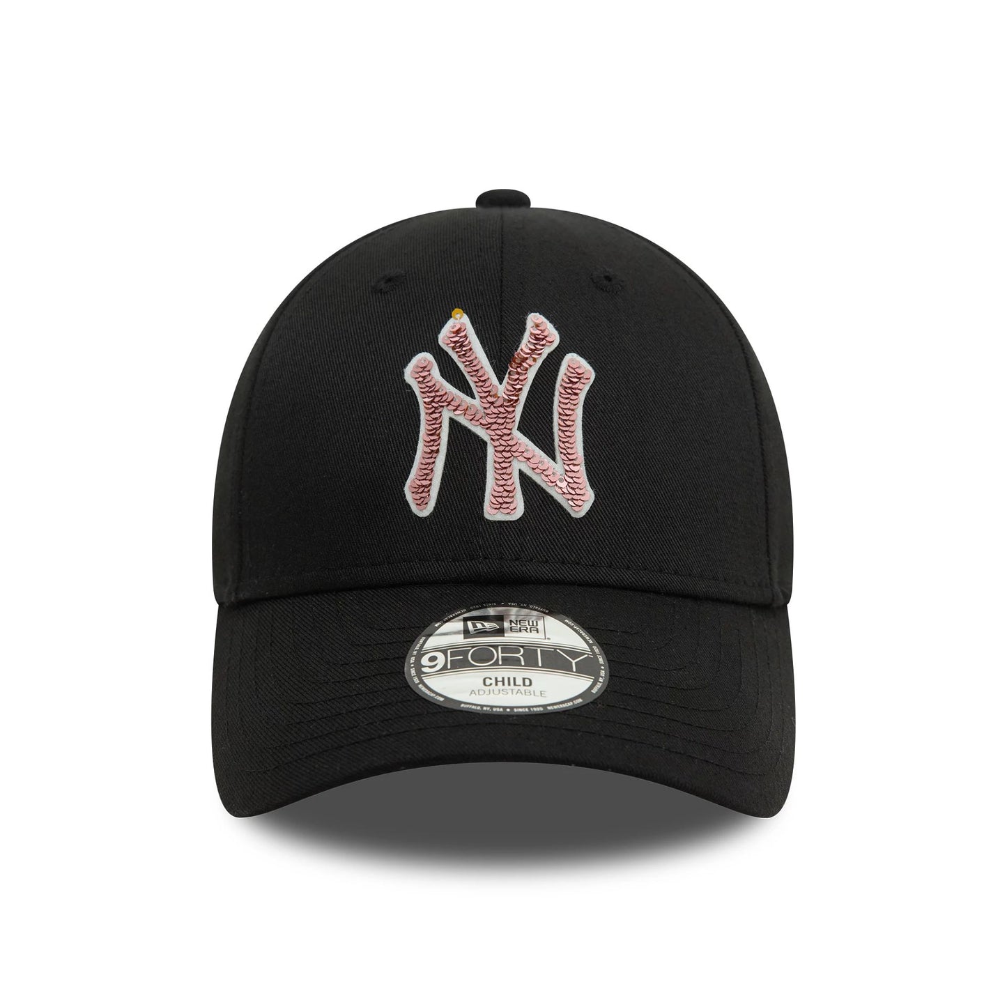 This is a New York Yankees Child Sequin Black 9FORTY Adjustable Cap 2