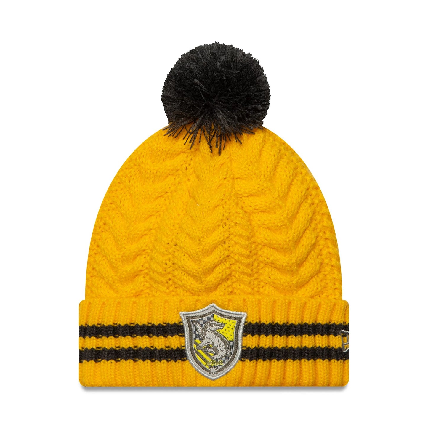 This is a Harry Potter Youth Harry Potter Yellow Bobble Knit Beanie Hat 1