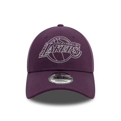 This is a LA Lakers Metallic Outline Dark Purple 9FORTY Adjustable Cap 3