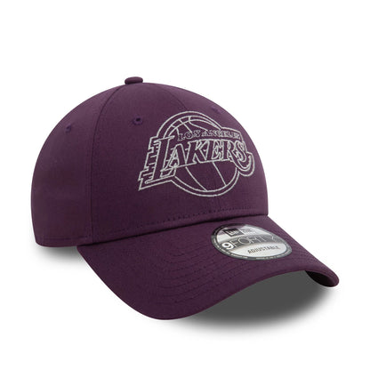 This is a LA Lakers Metallic Outline Dark Purple 9FORTY Adjustable Cap 4