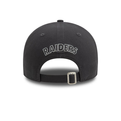 This is a Las Vegas Raiders Metallic Outline Dark Grey 9FORTY Adjustable Cap 2