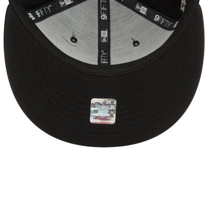 This is a Las Vegas Raiders Metallic Outline Black 9FIFTY Snapback Cap 6